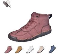 Stivali da lavoro TheFirstYoung, stivali ortopedici comodi fatti a mano in pelle for uomo, scarpe da lavoro di supporto ed eleganti(Red,5.5)