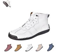Stivali da lavoro TheFirstYoung, stivali ortopedici comodi fatti a mano in pelle for uomo, scarpe da lavoro di supporto ed eleganti(White,10)