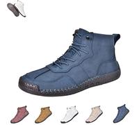 Stivali da lavoro TheFirstYoung, stivali ortopedici comodi fatti a mano in pelle for uomo, scarpe da lavoro di supporto ed eleganti(Blue,6.5)