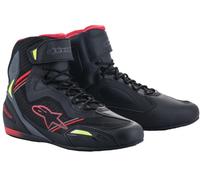 Stivali da moto Alpinestars Faster-3 Rideknit nero-rosso-giallo fluo-grigio 42