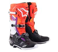 Stivali da moto Alpinestars Tech 10 arancio-giallo-viola-bianco-nero 47