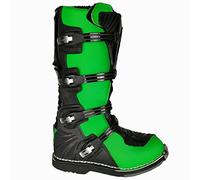 Stivali da Moto Cross Enduro Quad Off Road con Protezioni (43, Verde)