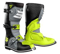 Stivali da moto Shot Race 2 nero-grigio-giallo fluo 39
