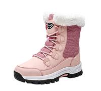 Stivali da neve bassi da donna con effetto velluto, impermeabili, con calda imbottitura, per la neve invernale, Colore: rosa., 41 EU