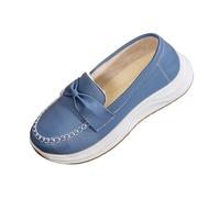 Stivali da neve da donna, casual, invernali, con suola spessa, in velluto, caldi, con fiocco e zeppa, Blu reale, 38.5 EU