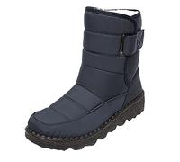 Stivali da neve da donna Clearance Walking pioggia neve stivali invernali foderati in pelliccia impermeabile antiscivolo caldo slip on metà polpaccio cerniera stivaletti leggeri all'aperto