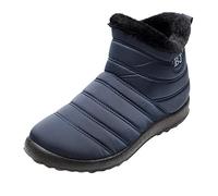 Stivali da neve da donna impermeabili - Stivali invernali da donna foderati, stivaletti ortopedici, caldi, antiscivolo, alla caviglia, alti, Blu, 41 EU