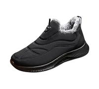 Stivali da neve da donna, impermeabili, vestibilità larga, scarpe da ginnastica calde, basse, con supporto per arco plantare, leggere, antiscivolo, comode, con lacci, stivali ortopedici da donna, Nero