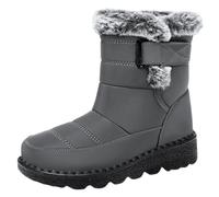 Stivali da Neve da Donna, Invernali Stivaletti Invernali in Velluto Antiscivolo, Caldi e Comodi per attività all'aperto, Alpinismo e Tempo Libero,Grigio,40