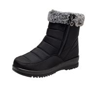 Stivali da neve da uomo, foderati e impermeabili, invernali, da uomo, con chiusura lampo, stivaletti invernali, leggeri, da trekking, antiscivolo, per attività all'aria aperta, comode, Nero , 42 EU