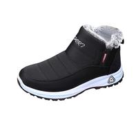 Stivali da neve da uomo, foderati, impermeabili, caldi, antiscivolo, per il tempo libero, per l'inverno, per il tempo libero, Nero , 44 EU