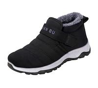 Stivali da neve da uomo, invernali, caldi, impermeabili, imbottiti, per tutti i giorni, ultra comodi, alla moda, leggeri, traspiranti, per camminare, tenuta sicura del piede, Nero 1, 42 EU