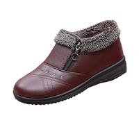 Stivali da Neve Donna con Pelo Stivali Moto Comfort Pelle Antiscivolo per Laterale E Lacci Motivo Stampato a di Gomma Western Stivaletti da Pioggia Lunghi con da Neve Donna Platform