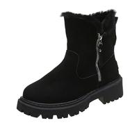Stivali da Neve Donna Invernali Calde con Lana Naturale Impermeabili Antiscivolo Comode per Escursioni e attività All'Aperto (Black, 39)