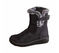 Stivali da Neve Donna Invernali Impermeabili Pelo Calde con Bassi e Strappo Stivaletti Dopo Sci Antiscivolo Scarpe Neve Antinfortunistiche Sneakers Eleganti Casual per Montagna Trekking,Nero,37