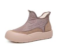 Stivali da Neve Foderati alla Moda per Comfort e Stile. Design Slip-on con Calore e Suola Spessa, Perfetti per Le Avventure Invernali. (Khaki, 39)