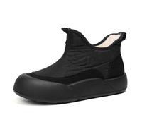 Stivali da Neve Foderati alla Moda per Comfort e Stile. Design Slip-on con Calore e Suola Spessa, Perfetti per Le Avventure Invernali. (Black, 37)