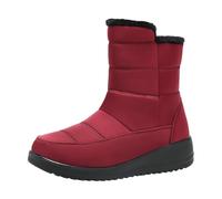 Stivali da Neve Invernali da Donna, Caldi, Foderati in Pile, Scarpe Casual da Esterno per Il Comfort nelle giornate Fredde (Red, 40)