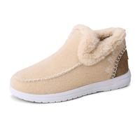 Stivali da neve invernali da donna, impermeabili, con supporto per arco plantare, antiscivolo, termici, foderati in peluche, stivaletti da passeggio alla moda da lavoro e mocassini casual, cachi, 40.5