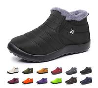 Stivali da neve invernali da donna, impermeabili, ortopedici, caldi, antiscivolo, foderati in pelliccia, antiscivolo, caldi, alla caviglia, per donne e uomini, Nero , 38.5 EU