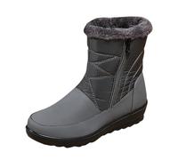 Stivali da neve invernali da donna in cotone caldo antiscivolo breve tempo libero stivali per il freddo, grigio., 38 EU