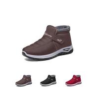 Stivali da Neve Invernali da Donna, Scarpe da Ginnastica Ortopediche Antiscivolo e Calde con Stivaletti alla Caviglia da Esterno con Chiusura a Strappo(Brown,43 EU)