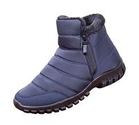 Stivali da neve invernali da uomo per escursionismo, termici, per esterni, foderati in pelliccia, impermeabili, stivali da trekking per il freddo, caldi, antiscivolo, leggeri, Blu, 39.5 EU