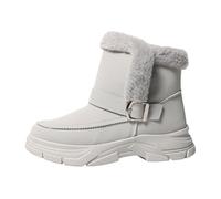 Stivali da Neve Invernali, Stivaletti alla Moda in Tinta Unita con Pile per Il Massimo Comfort e Calore nelle Stagioni Fredde (Grey, 41)