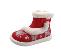 Stivali da neve per bambini 32 Water Proof Flat Keep Warm Snow Boots Comfortable Shoes Scarpe Argento (Rosso, 28 Toddler)