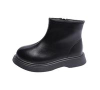 Stivali da neve per bambini, impermeabili, in velluto caldo, versatile, con cerniera, morbidi, non slip, in cotone, 37, Nero , 25.5 EU