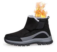 Stivali da Neve Regolabili da Donna, Calde Peluche Pelose Foderata Scarpe Diabetiche, Pantofole Slip on Antiscivolo, Traspirante Leggero Scarpe da Passeggio Women Black 35