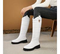 Stivali da neve spessi per donna, stile invernale caldo e alto, suola spessa antiscivolo e design in velluto per trattenere il calore, suola resistente all'usura per camminare facilmente CN35,CN36,CN3