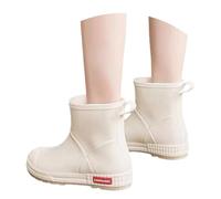 Stivali da pesca corti antiscivolo traspiranti galosce facili da pulire da cucina, stivali occidentali a piedi nudi, scarpe da lavoro semi-alte, scarpe da giardino agricoltura pesca, beige., 39 EU