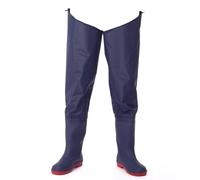 Stivali da pesca, Waders da caccia e pesca con moschettone regolabile in PVC, suola Oxford, blu, diverse misure(6.5 UK)