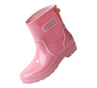 Stivali da pioggia a metà polpaccio da donna, impermeabili, casual, alla moda, per uso quotidiano e all'aperto, perfetti per festival e passeggiate, rosa, 39 EU