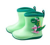 Stivali da pioggia a mezzogiorno di cartoni animati unisex non slip per ragazzi e ragazze comode scarpe da pioggia impermeabile per la scuola per esterni (Verde,32)