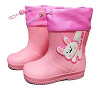 Stivali da Pioggia Bambino Unisex Scarpe in Gomma Acqua Impermeabile Leggero Confortevole Bambina Colorati Stivale Impermeabili per Bambini a Piedi Nudi Adolescenti Ragazze 4-12 Anni