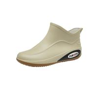 Stivali da pioggia casual da uomo, impermeabili, con suola in gomma, scarpe retrò per giardinaggio e passeggiate in città, Beige, 42 1/3 EU