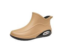 Stivali da pioggia casual da uomo, impermeabili, con suola in gomma, scarpe retrò per giardinaggio e passeggiate in città, cachi, 39 2/3 EU