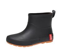 Stivali da pioggia classici da donna più velluto caldo antiscivolo scarpe da acqua scarpe di gomma, Nero , 37.5 EU