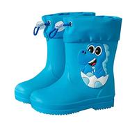 Stivali da pioggia con bocca elastica, suola testurizzata, antiscivolo, leggeri, comode scarpe da pioggia per studenti elementari, stivali invernali da bambina 39 foderati, Blu, 28 EU