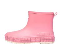 Stivali da pioggia corti da donna, impermeabili, con suola spessa a blocchi di colore, stivali alla caviglia con passante posteriore, scarpe in gomma alla moda per passeggiate, giardinaggio, uso