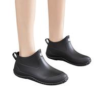 Stivali Da Pioggia Corti Per Donna Stivaletti Da Pioggia Slip On Stivali Da Giardino In Gomma Leggero Stivaletti Pioggia da Donna a Metà Polpaccio Boot da Pioggia Impermeabili con Cinturino Fibbia
