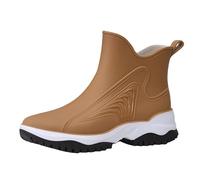 Stivali da pioggia da donna a mezza altezza - Scarpe da giardino da donna 36 impermeabili con gambo ampio e gambo corto, in tinta unita, per la sicurezza, antiscivolo, da giardino, da pesca, da