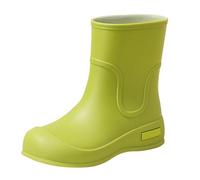 Stivali da pioggia da donna, alla moda, tinta unita, impermeabili, in gomma antiscivolo, suola spessa, scarpe da giardino, comode da pesca, verde, 37 EU