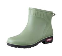 Stivali da pioggia da donna, beige, in gomma, da donna, a mezza altezza, impermeabili, antiscivolo, morbidi, comodi, da lavoro, alla moda, tinta unita, per il tempo libero, verde, 37 EU
