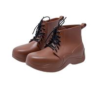 Stivali da pioggia da donna con lacci, in gomma, impermeabili, scarpe da | Stivali da trekking antiscivolo con lacci, resistenti all'abrasione, leggeri, casual, per il tempo libero e la vita