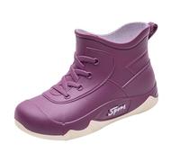 Stivali da pioggia da donna, con suola in gomma antiscivolo, antiscivolo, antiscivolo, antivento, resistenti all'abrasione, leggeri da giardino, comodi e traspiranti, Lilla, 40 EU