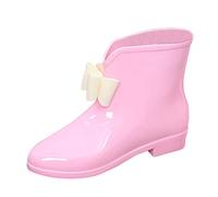 Stivali da pioggia da donna con tacco a blocco, antiscivolo, graziosi stivali da pioggia larghi per donne, scarpe leggere in gomma naturale, scarpe flessibili e non restrittive, per tutte le occasioni