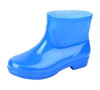 Stivali da pioggia da donna, corti e semplici, in gomma tinta unita, impermeabili, antiscivolo, alla moda, per il tempo libero, resistenti all'abrasione, per attività all'aperto, da giardino, Blu, 39
